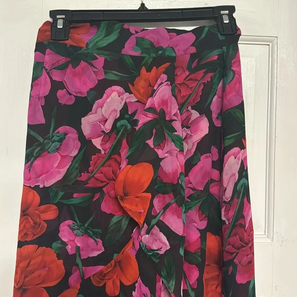 The Kooples 100% silk midi chiffon floral skirt - Picture 3 of 5